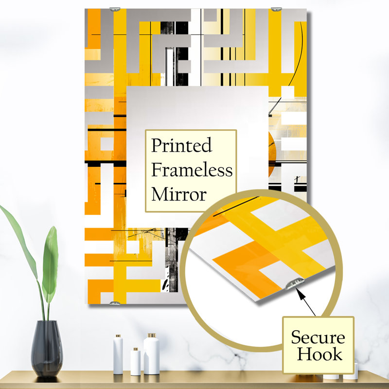 Miroir mural Posell - Abstract Collages MIR131676, 40 po x 30 po
