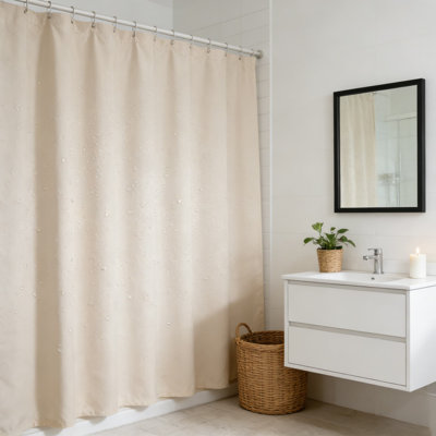 Premium Waterproof Fabric Shower Curtain Liner For Modern Bathroom Decor, Machine Washable With Reinforced Header And Rustproof Grommets
