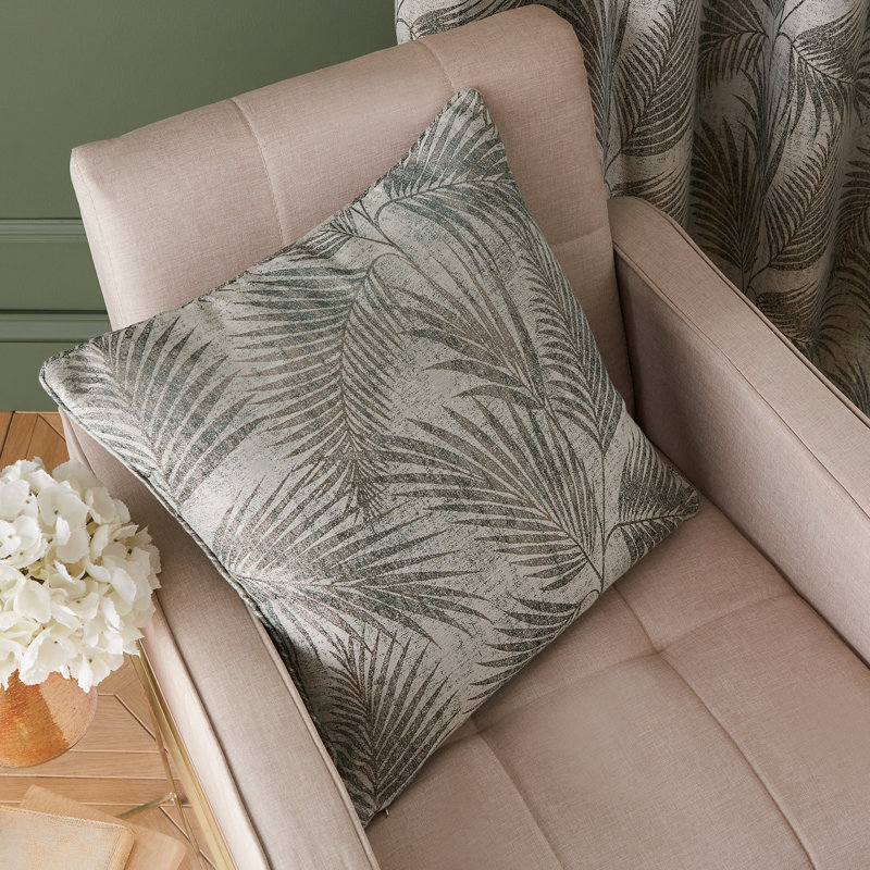 Tamra Palm Floral Square Throw, Green, Feather