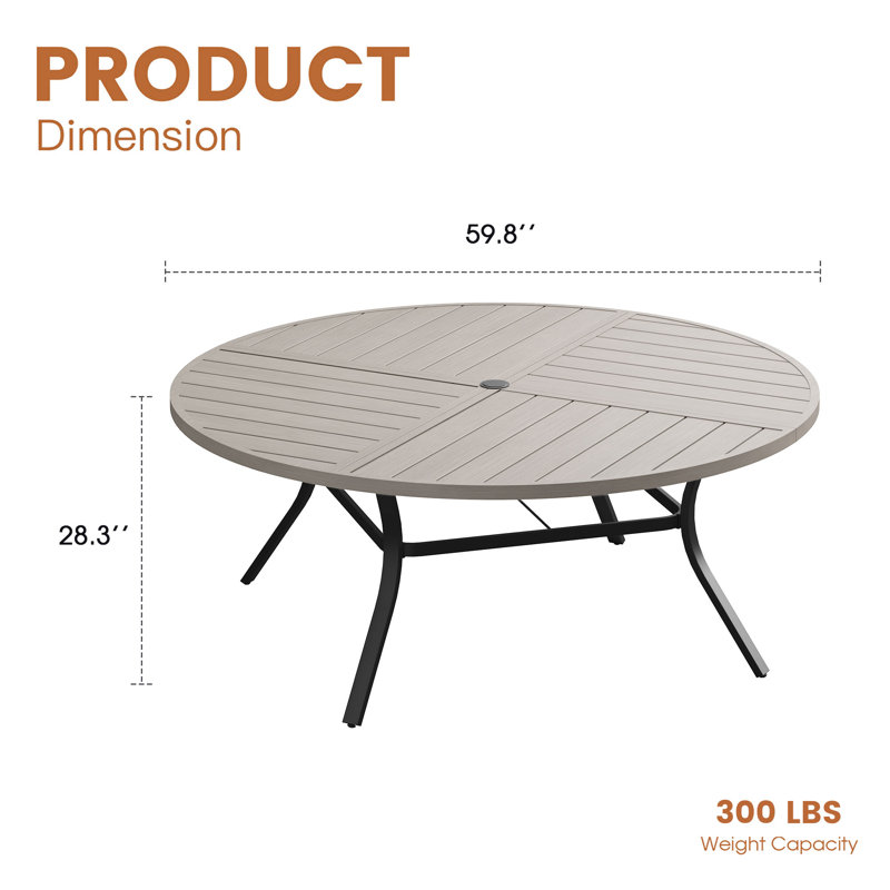 Table de salle à manger 60 po, Bois brossé gris