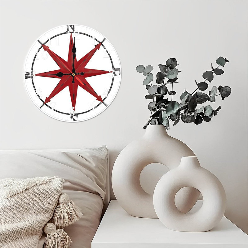 Horloge murale en bois 10 po, mouvement silencieux, à piles (piles AA non incluses), décor artistique, parfait pour les décorations
