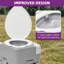Toilette portative 5,8 gallons Balconera, pot de camping Porta avec bol diagonal et pulvérisateur à main