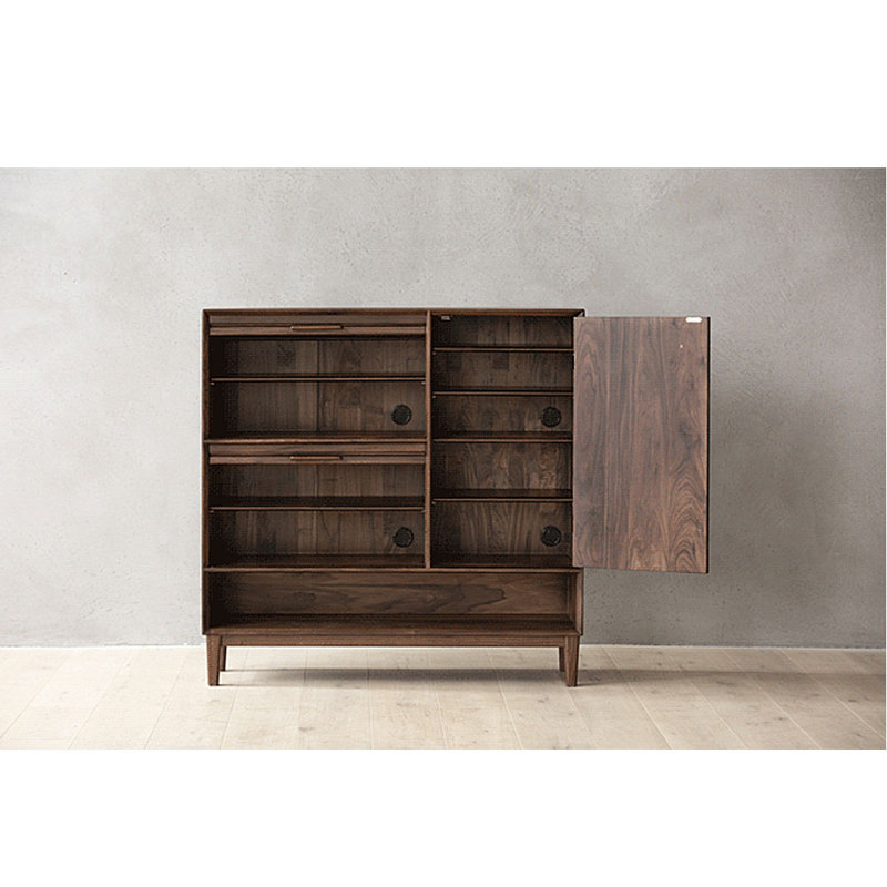 Armoire à chaussures en bois de grande capacité, Noyer foncé