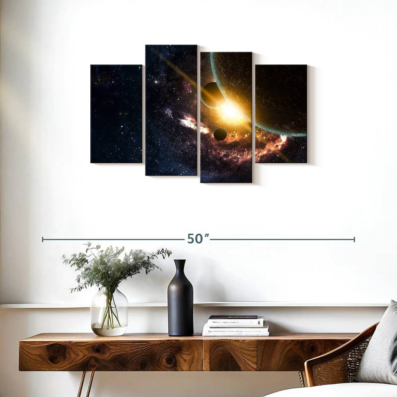 Nébuleuses et planètes de l'espace Oberle, H 22 po x l 36 po