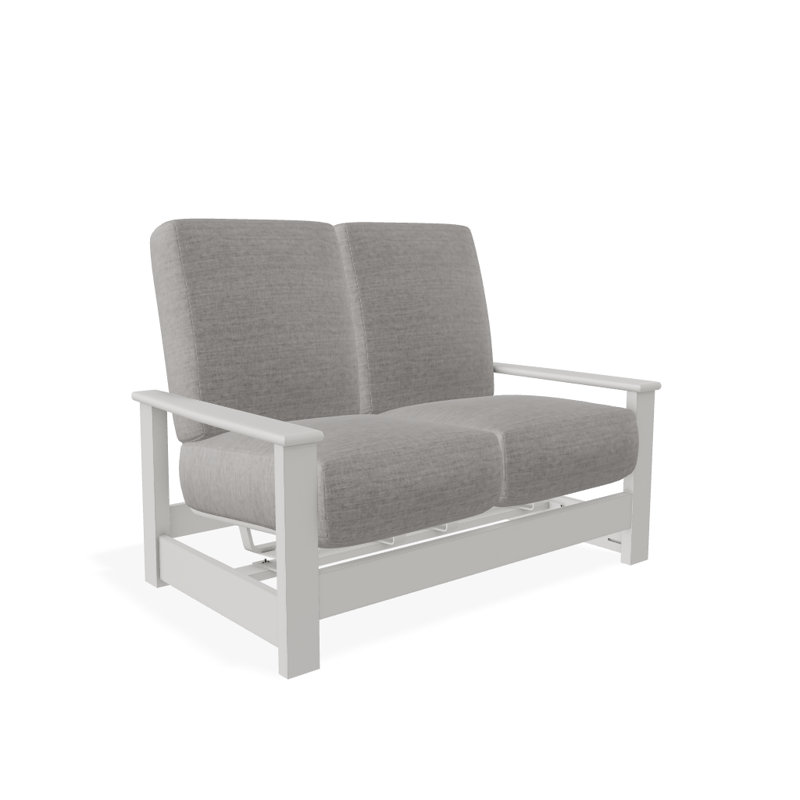 Leeward 56.5'' Wide Loveseat with Cushions, Canvas Granite Sunbrella® Canvas, Snow