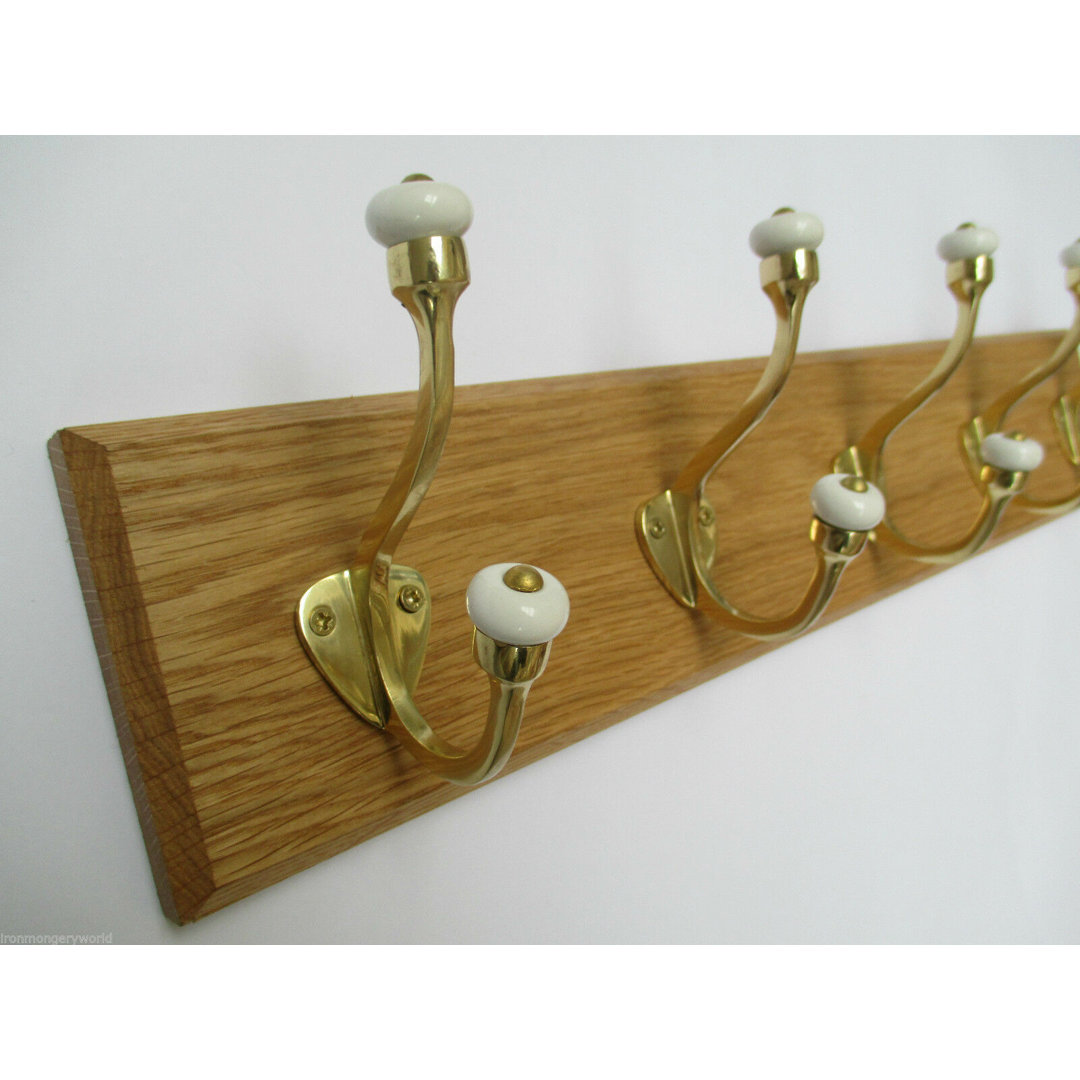 Solid Wood 9 - Hook Wall Mounted Coat Rack