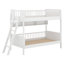 Lit superposé simple au-dessus de simple avec 3 tablettes de rangement, lit superposé en bois massif avec échelle, garde-corps, échelle pouvant être changée à gauche ou à droite-643786459