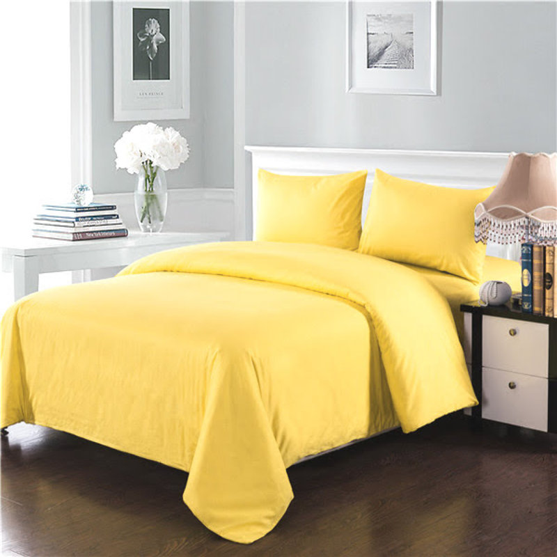 Modern & Contemporary Cotton Duvet Cover, Twin, Light Yellow