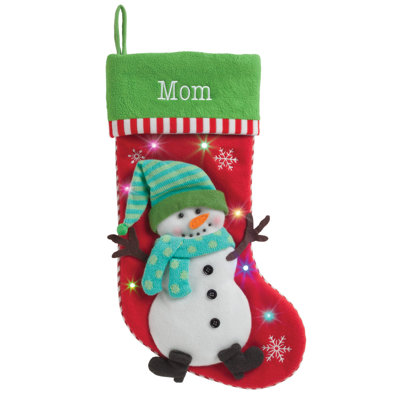 Snowman LED Personalized Stocking