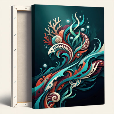 Ocean Waves Canvas Wall Art Oil Painting Print Set Of 1