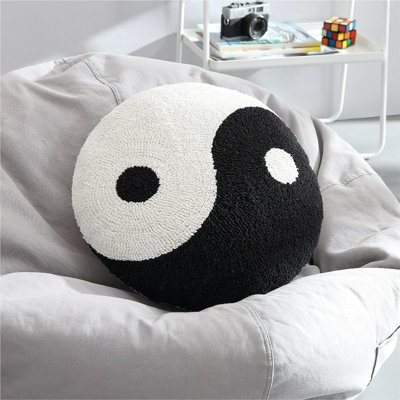 Coussin décoratif Yin-yang noir / blanc