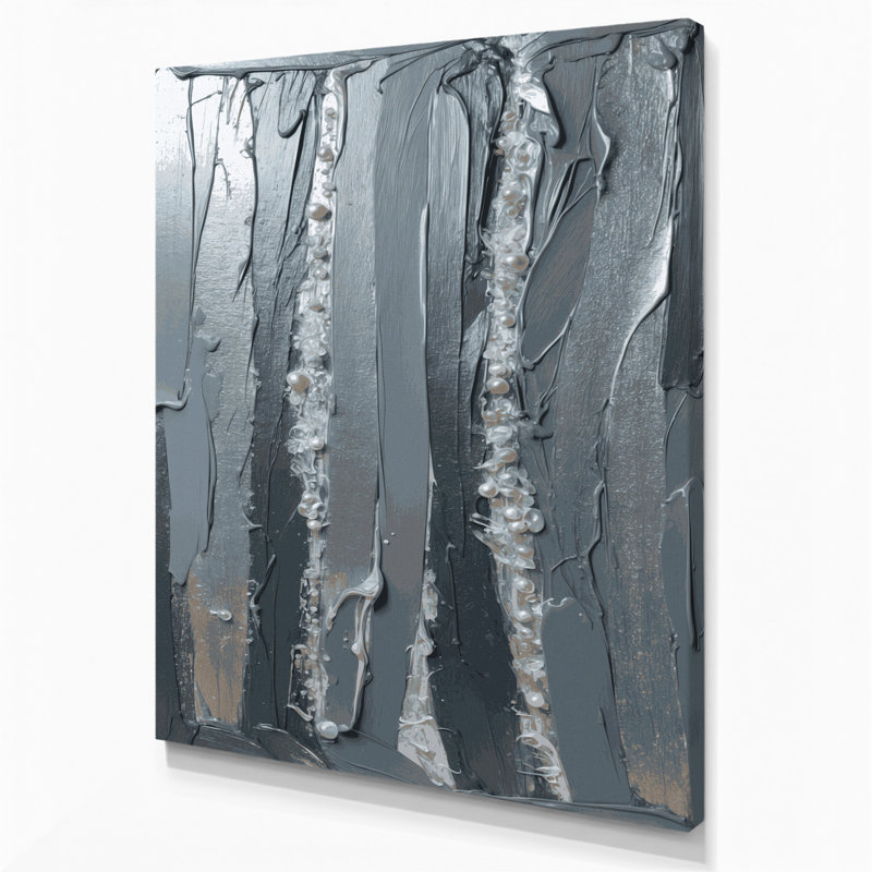 «Abstract Color Field 17», art mural sur toile grise, H 14 po x l 11 po