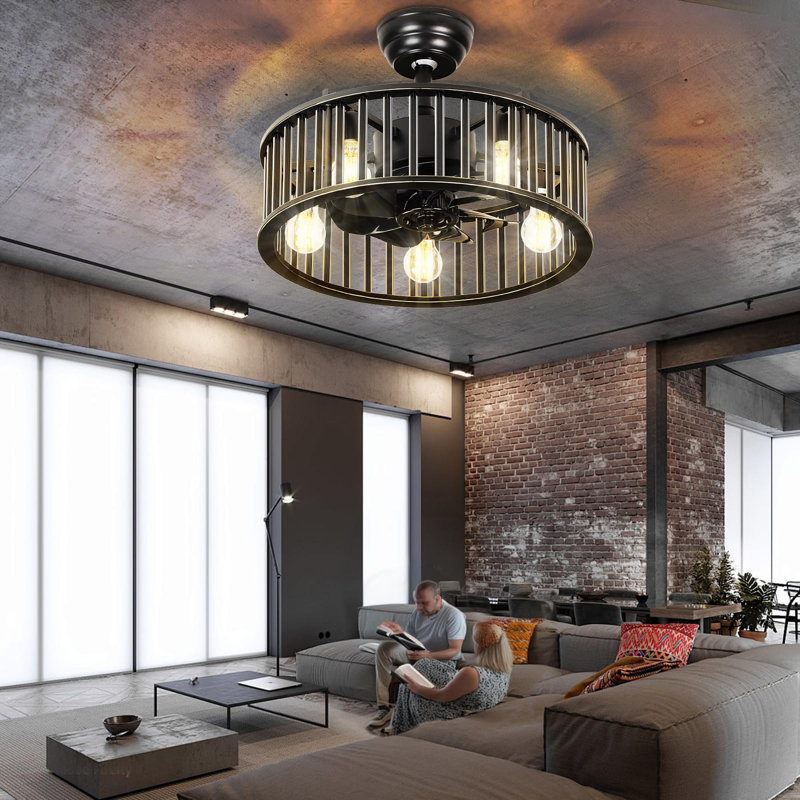 18.89" Ceiling Fan Light with Remote for Indoor