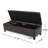 Modern Ottoman Bench with Storage PU Surface Ottoman Rubber Wood Legs