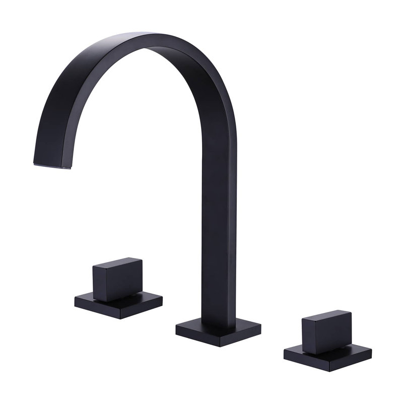 Robinet de salle de bain à entraxe de 8 pouces avec robinets de lavabo à cascade 3 trous, Noir mat