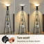 Lampe sur pied industrielle de 69 po avec 3 tablettes en verre, lampe sur pied noire avec abat-jour en plastique, 3 températures de couleur, télécommande, pour le salon, la chambre à coucher, le bureau