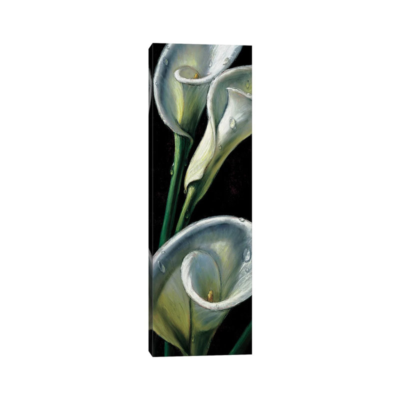 Dewdrop Callas by AlmaCh - Wrapped Canvas Panoramic Painting, 91.44cm H x 30.48cm W x 1.905cm D