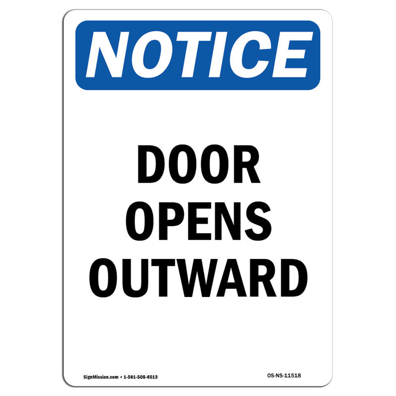 Door Opens Outward Sign