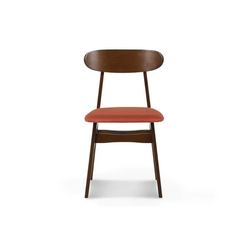 Lucho 19.5'' H Solid Wood Side Chair, Orange/Brown