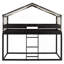 Lit simple superposé en bois avec tente-264933303