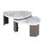 Contemporary Style Triangle 3Pc Table Set 1X Nesting Coffee Table 2X End Table Marble Pattern Space Saving Design Primary Living Room