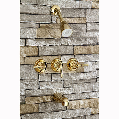 Kingston Brass Magellan Triple-Handle Tub and Shower Faucet