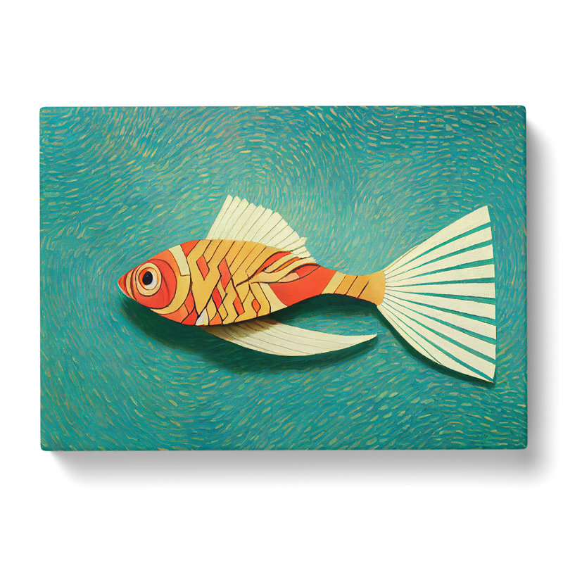 Quirky Fish - Wrapped Canvas, 50cm H x 76cm W x 3cm D