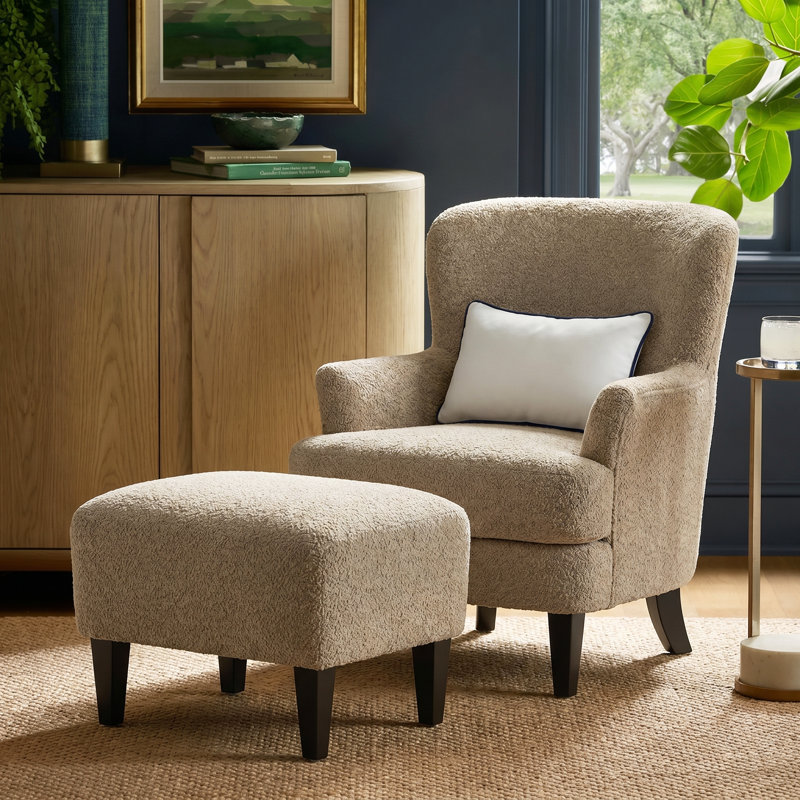 Kamiyla 33'' Wide Armchair and Ottoman, Camel, Yes