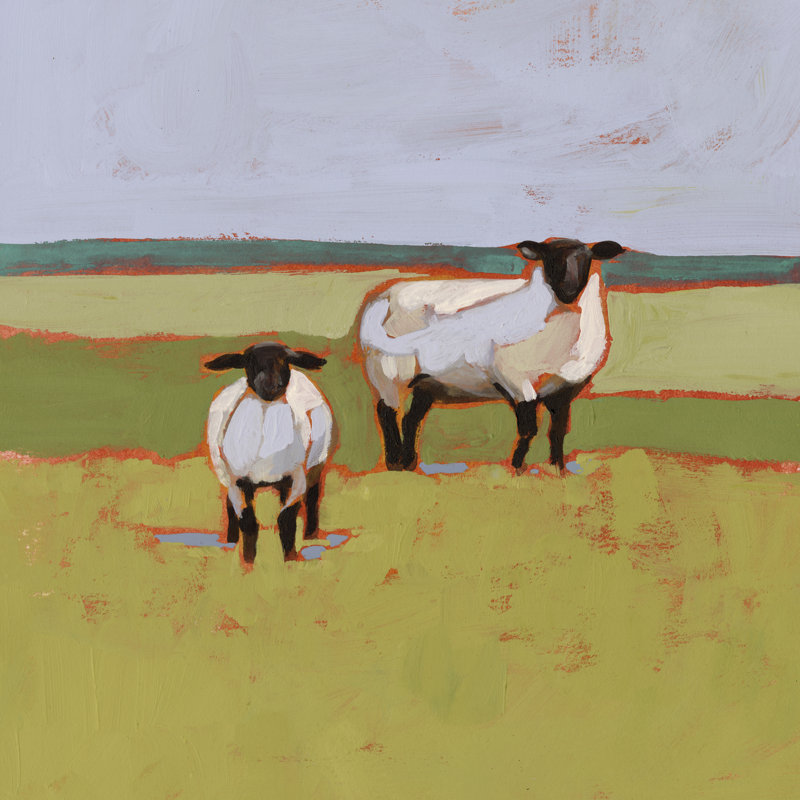 Suffolk Sheep II by Victoria Borges - Wrapped Canvas Painting, 122cm H x 122cm W