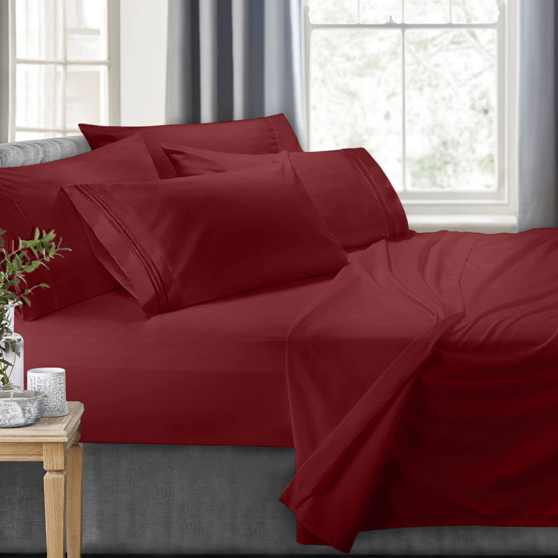 RV/Short Queen Microfiber Sheet Set, Burgundy