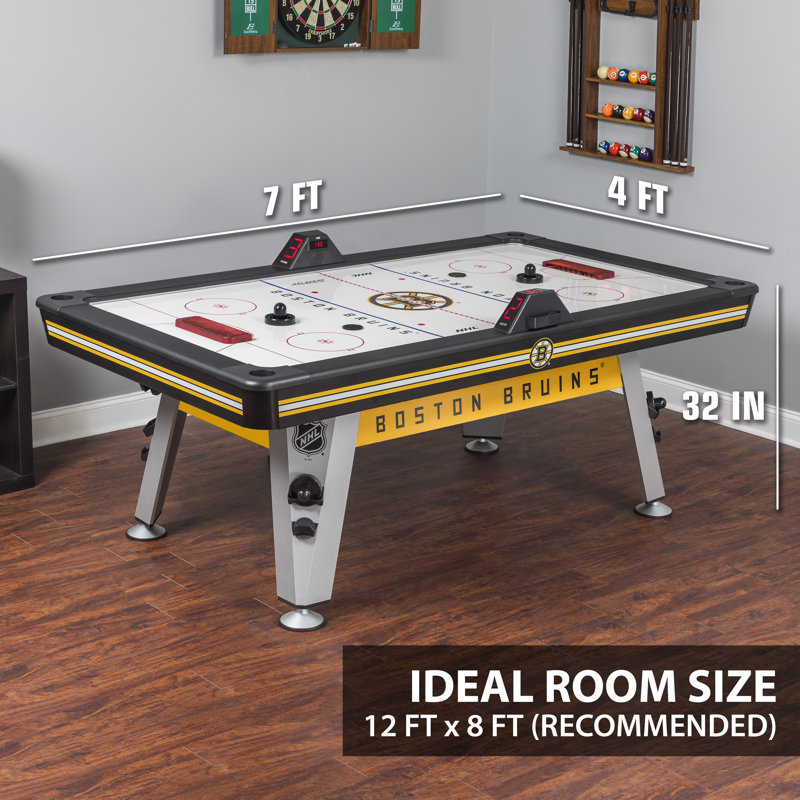 Boston Bruins 84" Yellow Air Hockey Table with LED Scoring