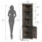 Aspenn 67" H Corner Bookcase with LED Light, Corner Storage Cabinet with Adjustable Shelf-2090997708