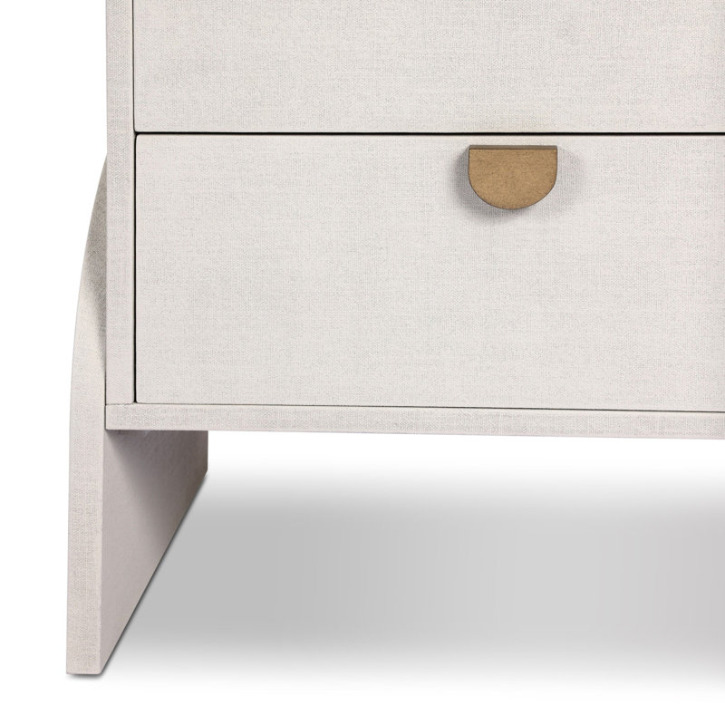 Cressida Nightstand-Ivory Painted Linen, Ivory Painted Linen