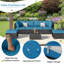 Emilienne 7 Piece Rattan Sectional Seating Group with Cushions-1116309143-1116309140