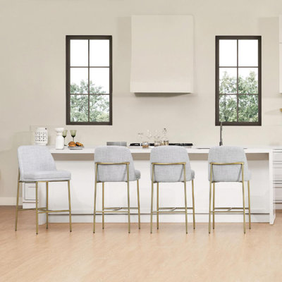 Gerlikka Upholstered Counter Stool with Metal Frame (Set of 4)