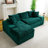 Sofa, Green Turtle Velvet Versatile Sofa, Convertible Twin-Seat With Left Chaise Lounge (Left Sectional Chaise), Switchable Between L-Shape And Straight Shape
