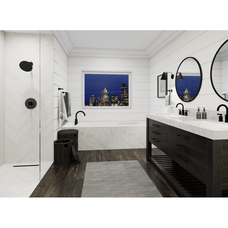 Robinet de salle de bain avec drain Contempra, Noir mat