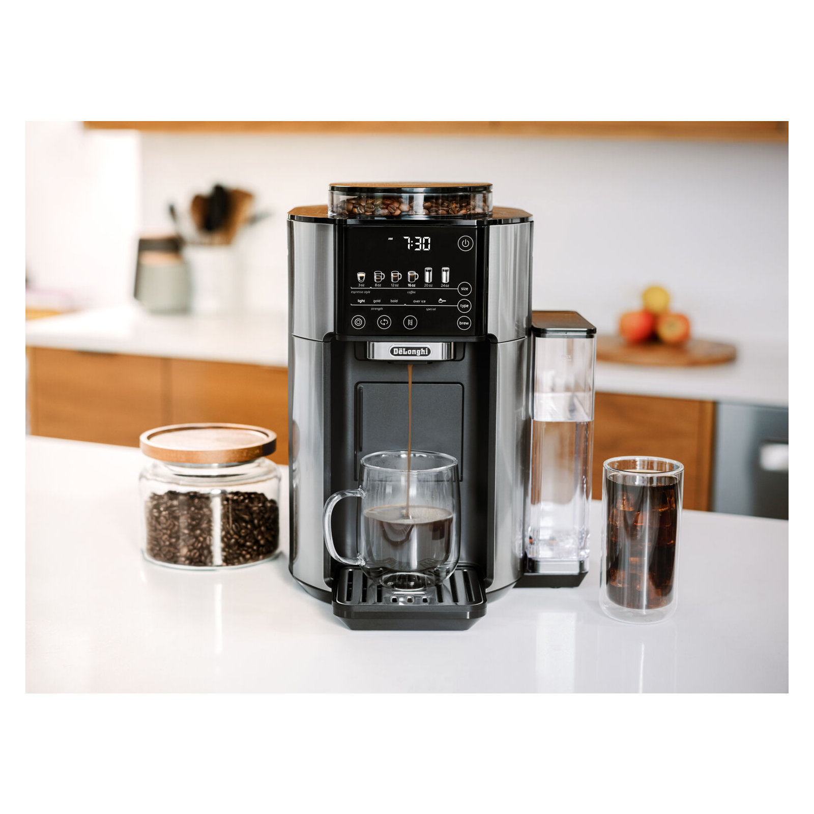 TrueBrew™ Automatic Single-Serve Drip Coffee Maker with Built-In Grinder and Bean Extract Technology