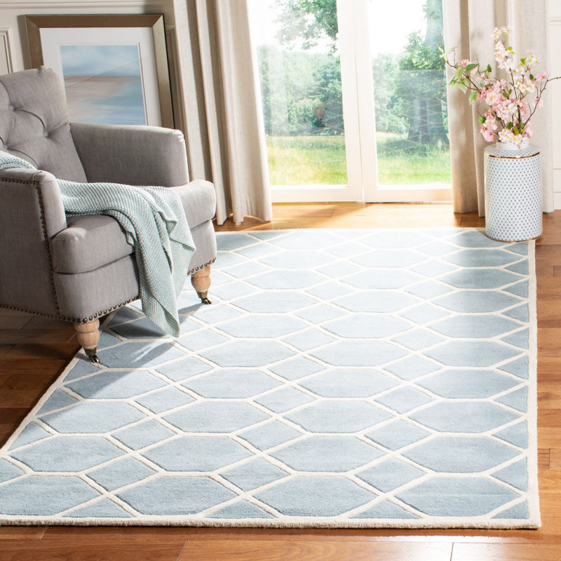 Deedie Hand Tufted Wool Geometric Rug, Rectangle 6' x 9'