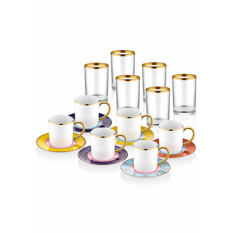 Ensemble de 12 tasses à café Emalie