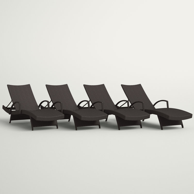 Blaise Outdoor Wicker Chaise Lounge Set, Brown