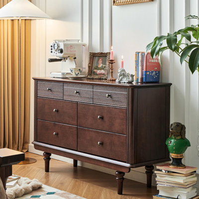Commode d'appoint en bois massif style rétro