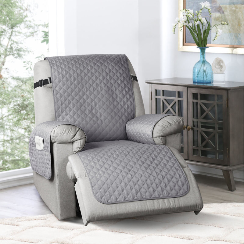 Housse de protection pour fauteuil inclinable Kyrstie, Microfibre gris clair