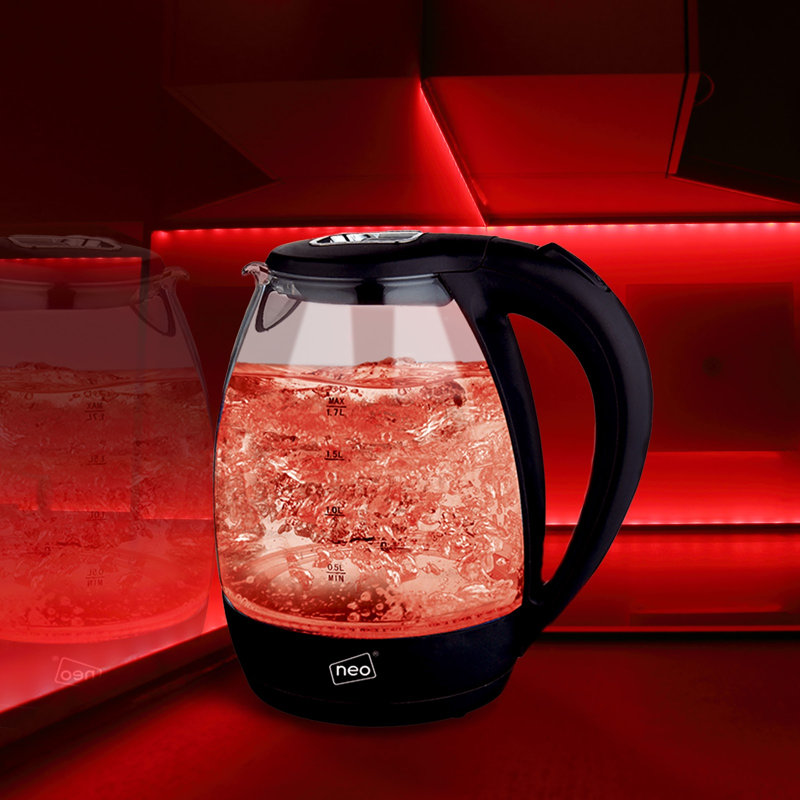 Symple Stuff 1.7L Electric Tea Kettle, Red