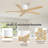 54'' Flush Mount Ceiling Fan 6-Speed 5 Carved Wood Blades Reversible DC Motor Low Profile-1870349376-1870349383-1868092113