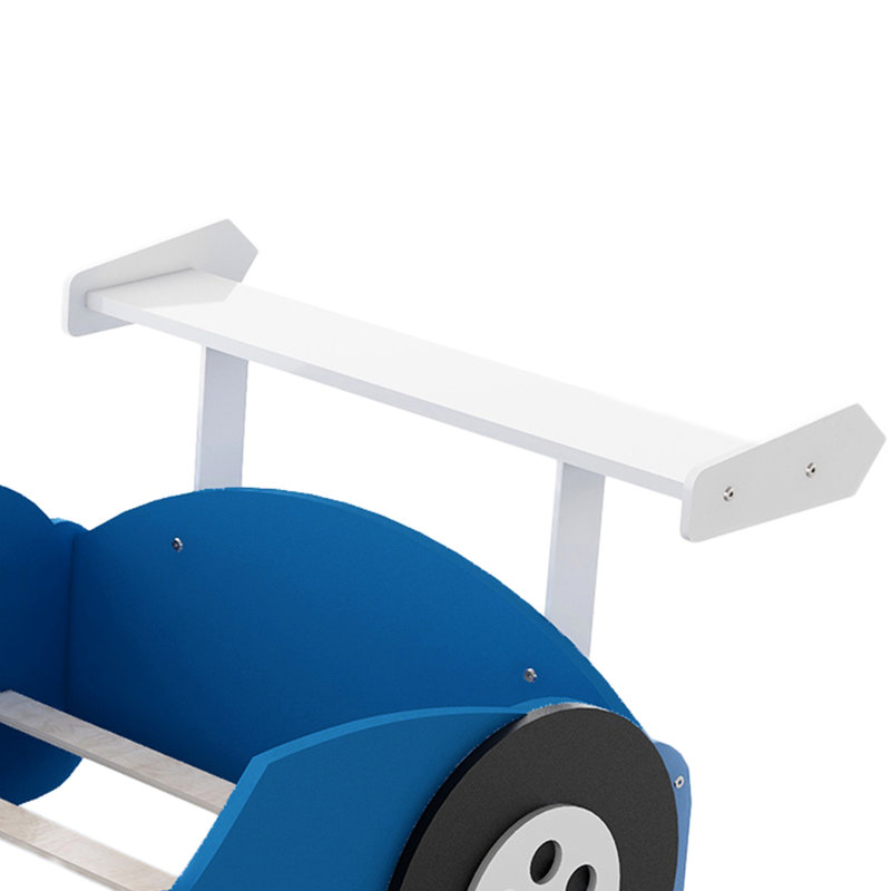 Twin Red Race Car Platform Bed With Wheels, High - Quality Plywood And , Side Rails For Security, Comfortable Sleep Experience, 98.7" X 41.7" 26.5" Size, Assembly Needed Functional,