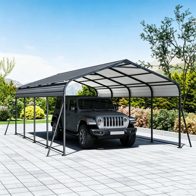 All-weather Uv Protection Carport, Galvanized Steel Roof To Reduce Vehicle Interior Heat