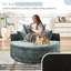 Chaise longue surdimensionnée moderne en chenille avec coussin assorti-559794262