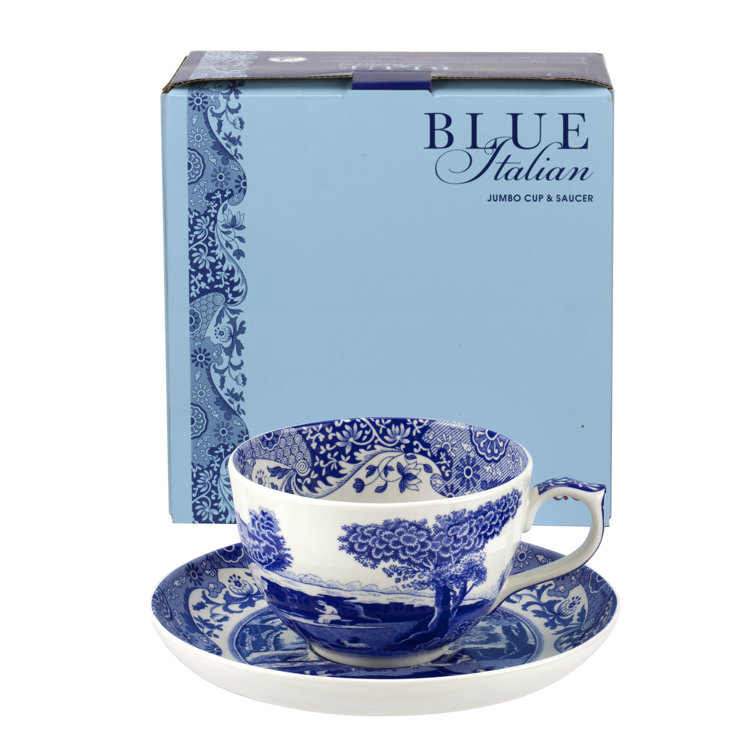 Blue Italian Jumbo Cup & Saucer – Cassandra's Kitchen