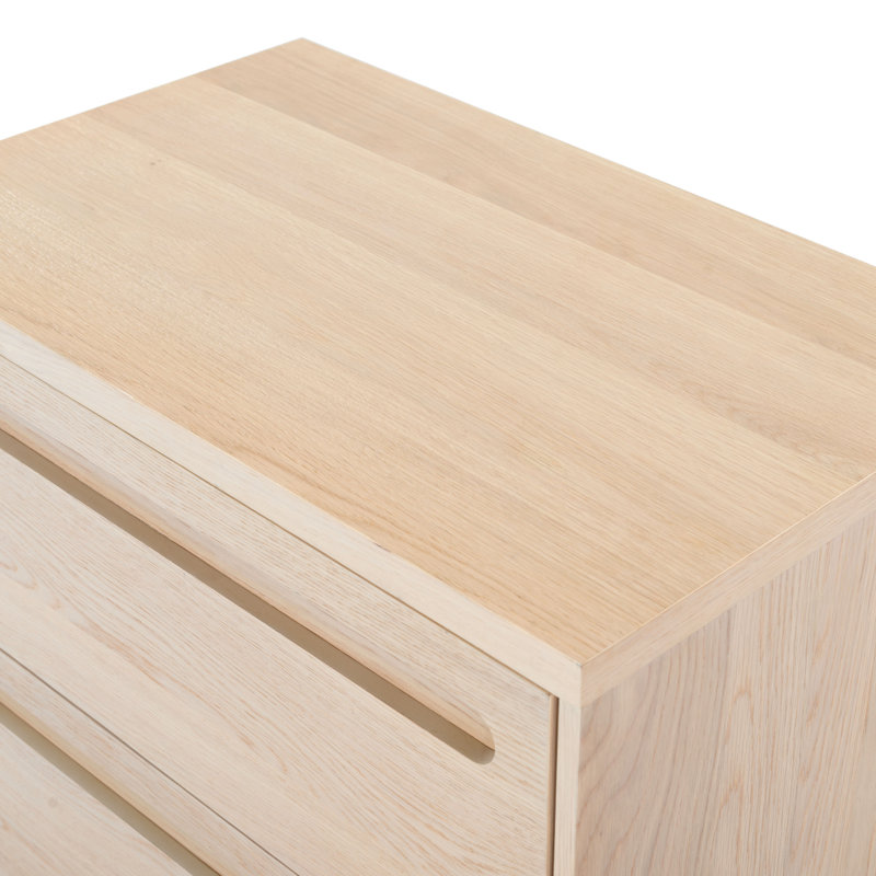 Tobiette 2 Drawer Wood Nightstand, Oak